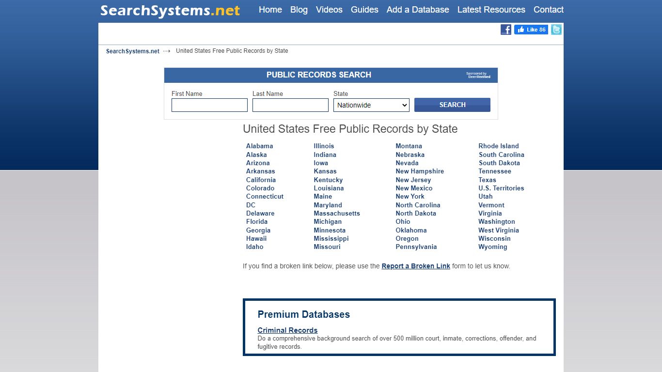 United States Free Public Records by State